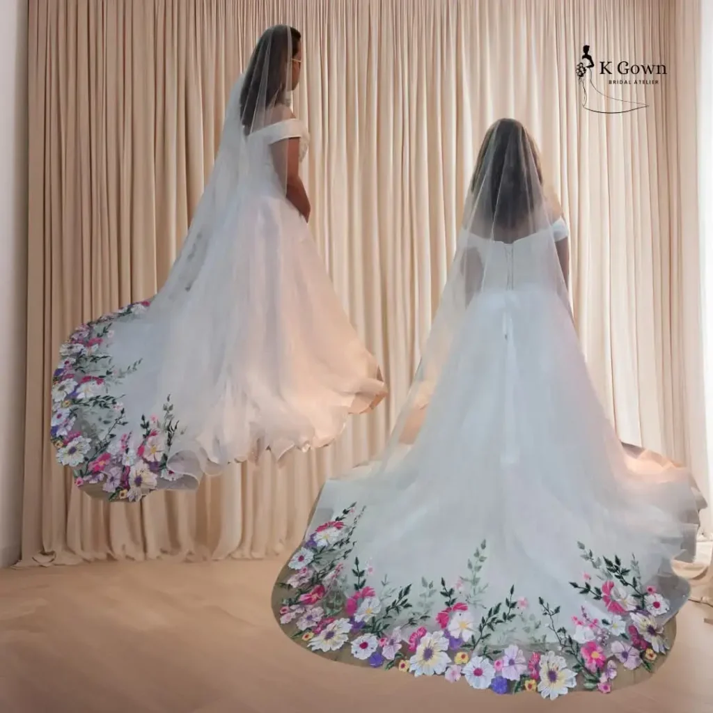 NEW TREND MULTI COLOR WEDDING VEIL BY K GOWN