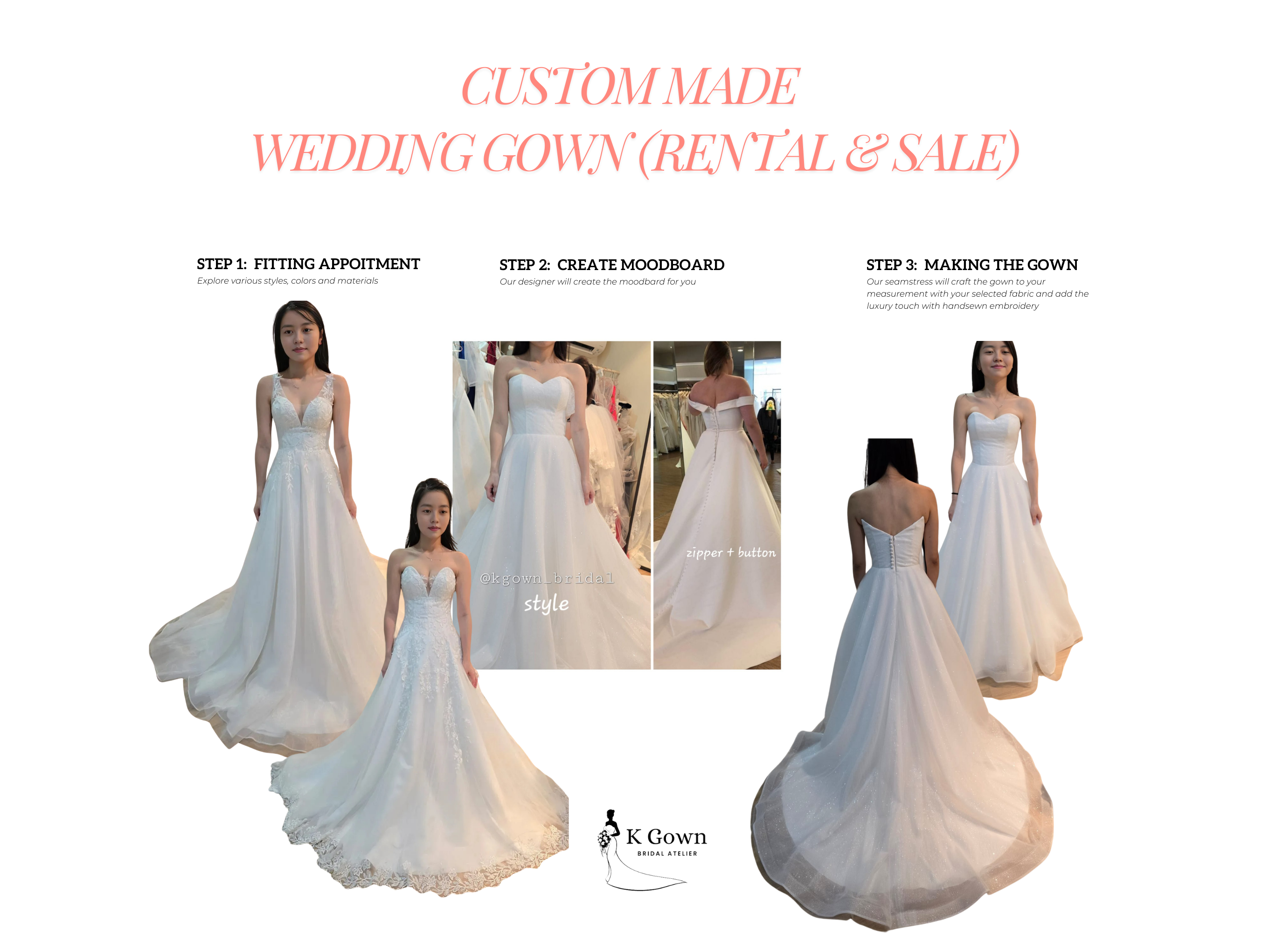 K GOWN'S PROCESS TO CUSTOM MADE WEDDING GOWN